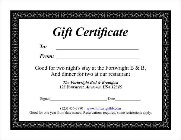 Gift Certificate Template 4